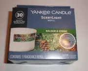 (1) YANKEE CANDLE BALSAM AND CEDAR FRAGRANCE SCENT LIGHT REFILL SCENTLIGHT