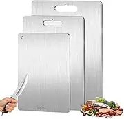 3PCS Titanium Cutting Plates,Stainless Steel Cutting Plate, Cutting Board (3 Pieces)