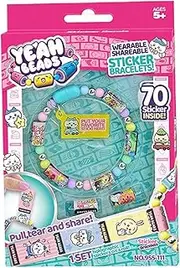 Filvczt Sticker Bracelet, Beaded Bracelet Kit, Birthday Jewelry Accessories, with Beaded Design, Adorable Cartoon Stickers and Fun, 16.5x10.6x1cm, Pink, for Birthday