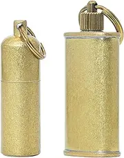 PPFISH Mini Key Chain Lighter Set-Waterproof Fire Starter and Backup Brass Fuel Canister Especially for Survival and Emergency Use