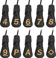 Big Teeth Golf Hybrid Iron Head Covers Right Hand 10Pcs Long Neck,fit for Cleveland Launcher Set,Cobra T-Rail,Tour Edge