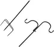 Outanaya Shepherd Hook Bird Feeder Standing Bird Feeder Bird Feeders Lantern Hooks for Garden Water Feeder for Wild Birds Fence Hooks Outdoor Hook Pole Lantern Stake Hanger Pot Kit Iron
