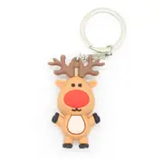 12 Pcs New Creative PVC Silicone Christmas Key Ring Keychain Small Gift Bag Car Key Pendant Elk A