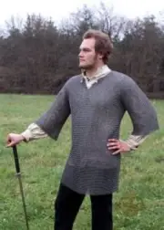 Round Riveted With Flat Warser Chainmail shirt 9 mmextra Large Size Half sleeve