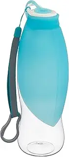 Petio Portable Travel Dog Water Drinking Bottle Leaf, 500 ml Capacity, Blue