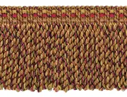 Bullion Fringe Trim, Style# BFV3, Color# VNT21 - Beige Harvest Red [18 Yards]