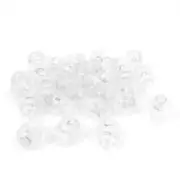 Clear 7mm x 5mm Single Hole Round Head Spring Cord Locks Toggles 30 Pcs