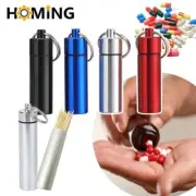 Waterproof Pill Box Aluminum Alloy Portable Cases Capsule Container Bottle Holde