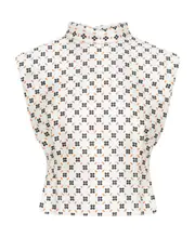 Lanvin All-Over Printed Sleeveless Top FR38 White