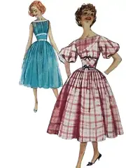 Simplicity Sewing Pattern 2332 Dress Bateau Full Skirt Size 11 VTG