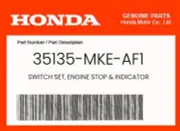 Honda Genuine Switch Set, Engine Stop & Indicator - 35135-Mke-Af1