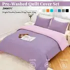 Ultra Soft StoneWash Microfibre Reversible Quilt Cover Set S/D/Q/K CottonComfort