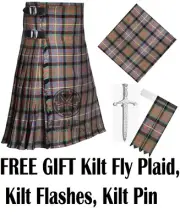 Scottish Handmade Traditional Cameron of Eracht Tartan -8 Yard kilts for Men