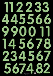 [Namly Design] Wallsticker - Numbers / Large / Glow in the Dark