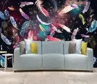 3D Dreamy Feather Wallpaper Wall Mural Removable Self-adhesive 774