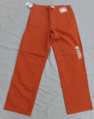 DOCKERS D2 COTTON FLAT FRONT STRAIGHT FIT Paprika Pumpkin Spice Mens 30x30 NEW
