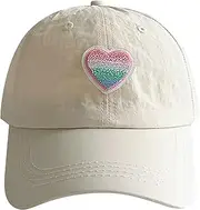 [Ylucky] Kids UV Protection Baseball Cap with Heart Shape Quick-Drying Beach Sun Hats Outdoor Sports Trucker Hat for 3-8 Years