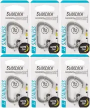 Nite Ize SlideLock Stainless Steel Carabiner #2 - Stainless (6-Pack)