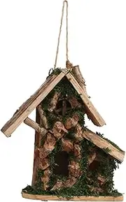 FUTUREORYY Wooden Bird House Nest Manual Craft Bird Cage Hanging Garden Decor Workmanship Durable and Creative Design for Outdoor Spaces