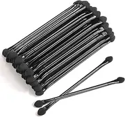 JOCEMY 30 PCS Professional Disposable Dual Side Sponge Eyeshadow Brush, Double Head Eye shadow Brushes Makeup Applicator Cosmetic Tools(Length: 12 cm, Round Handle, Black)