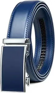 [Founders & C] Belt for Men,Leather Ratchet Click Dress Belt With Automatic Slide Buckle Adjustable-35mm Wide