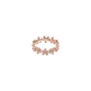 (W) Pandora Daisy Flower Ring Rose Gold Plated Clear