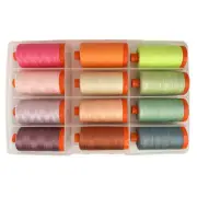 Aurifil Thread DESIGNER COLLECTION Neons & Neutrals 12 LARGE SPOOLS COTTON 50WT