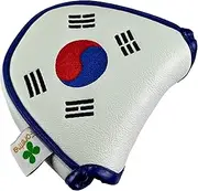 [Foretra] Korea Flag - Golf Putter Headcover Quality PU Leather Magnetic Closure for Mallet Style Putters Scotty Cameron Odyssey Taylormade Ping