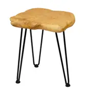Taryn Live Edge Timber & Steel Base Side Table Small