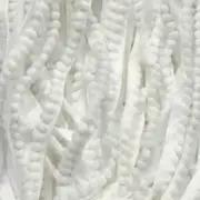 Pom Pom Fringe Tassel Trim per mtr - White