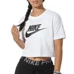 NIKE 短T W NSW TEE 白色 黑LOGO 短版 休閒 上衣 女 BV6176-100