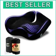 Black Memory Foam Cushion for Office & Car - Tailbone & Back Pain Alleviation