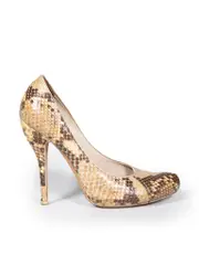 Beige Snakeskin Pumps