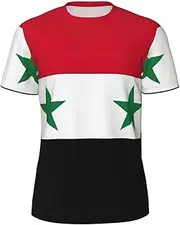 [DRTGEDS] Flag of The Syrian Arab Republic Men's T-Shirts Mesh Short Sleeve Undershirt for Shirts in Warm Weather