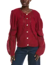 FARM Rio Flower Draw Crochet Cardigan