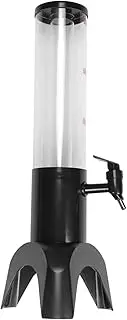 1.5L Beer Dispenser Tower Easy Clean Integrated Tap with Ice Tube and LED Light Clear Beverage Tower Dispenser Black