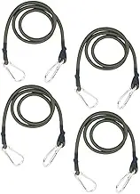 KITANDOVE 4pcs Carabiner Elastic Cord Carabiner Bungee Shock Cord Luggage Bungee Strap Elastic Straps with Clips Rope Tie Down Aluminum Alloy