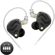 KZ ZS12 PRO X in Ear Monitor, IEM Earphones, 1DD+5BA Hybrid Wired Earbuds, KZ Gaming Earphones,Best in Ear Headphones with 2PIN Cable for Audiophile (Dark Black,Tunable Version, NO Microphone)