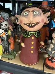 Monnie Wilson Halloween Candy Container papier Mache RETIRED