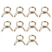 Double Wire Spring Hose Clamp, 20pcs 65Mn Steel 6mm Clips, Color Zinc Plated
