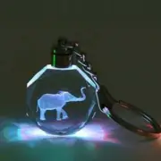 Elephant Crystal Key Chain with LED Light Mens Gift Box