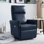 Electric Swivel Recliner Chair Sinlge Sofa Lounge Remote Control USB Port Blue