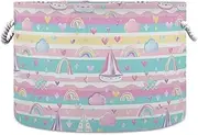Yoogain Sailboat Island Cartoon storage basket collapsable and waterproof fabric storage bins with sturdy handle organizing tall Decorar for toy kitchen blanket