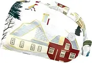 [YTYVAGT] 2-Pc,Scrub Bouffant Caps,Workout Hat with Sweatband Headgear for Women,Bright Houses Tree