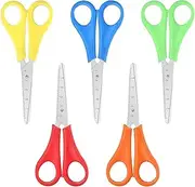 Pack of 5 Children's Safety Scissors, Art Scissors, Children's Safety Scissors, Children's Scissors, Left-Handed Scissors, Children's Craft Scissors, Preschool Scissors for DIY Crafts, Children,