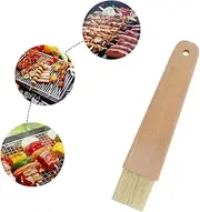 SHOWERORO Lacquered Hardwood BBQ Brush Pastry Brush with Boar Bristles for Evenly Coating Kitchen Baking Tool