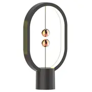 USB Rechargeable Mini HENGPRO Balance LED Table Lamp Ellipse Magnetic Mid-air Switch Eye-Care Night Light Touch Control - Black