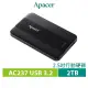 【Apacer 宇瞻】AC237 2TB USB3.2 Gen1 行動硬碟-時尚黑