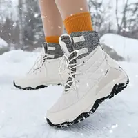 在飛比找樂天市場購物網優惠-北海道賞雪必備 男女士情侶防水雪靴 冬季中筒保暖刷毛戶外雪地