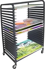 Art Drying Rack for Classroom,20 Shelves Canvas Rack Art Storage with 4 Casters,Suitable for Home and Art School Drying Rack